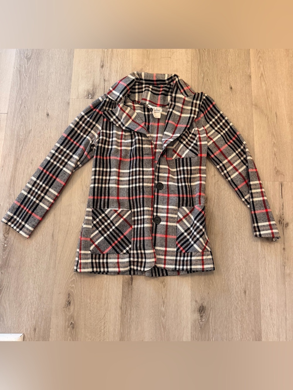 Vintage 70s NPC Fashions ILGWU Plaid Blazer Jacket Mod Dark Academia Small